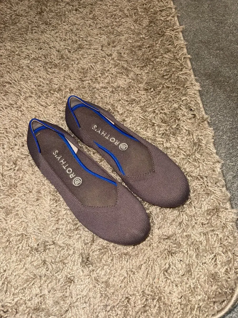 Rothy’s the Flat round toe ballet flat in mink women’s size 10